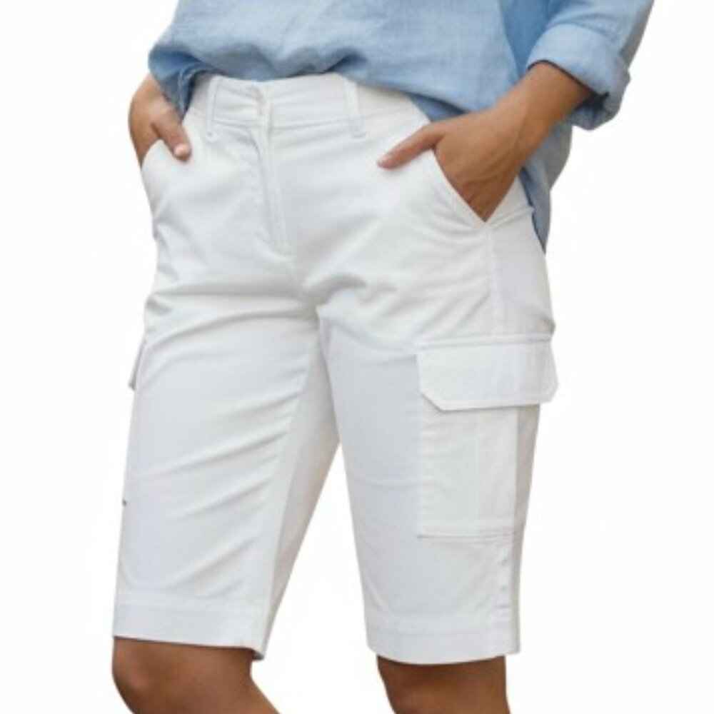 IZOD XFG White Golf Bermuda Shorts with Pockets - Size 12 (#1458)